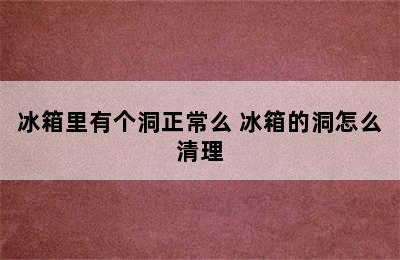 冰箱里有个洞正常么 冰箱的洞怎么清理